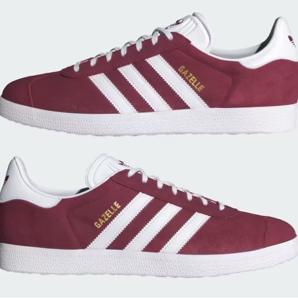 Adidas Shoes - Burgundy & White Gazelle Shoes